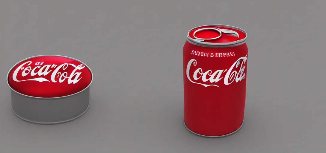 Image similar to 3 d render of a can of coke