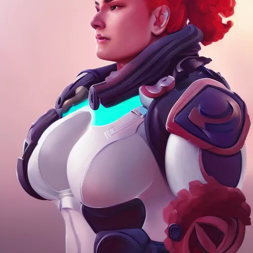 Prompt: zarya from overwatch, highly detailed, digital painting, artstation, sharp focus, illustration, art by tan zi and ayanamikodon and alphonse mucha and wlop