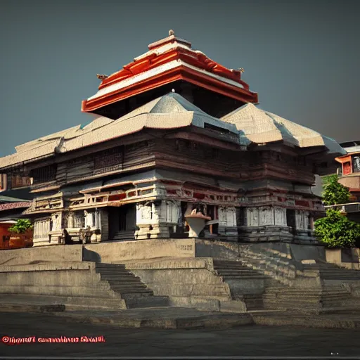 Image similar to kamakhya temple, guwahati ; unreal engine 5, octane render, nanite