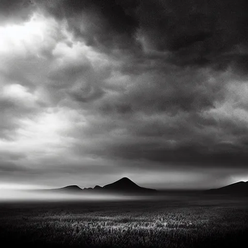 Image similar to a amazing beautiful award winning landscape photo of a very dark world, cinematic