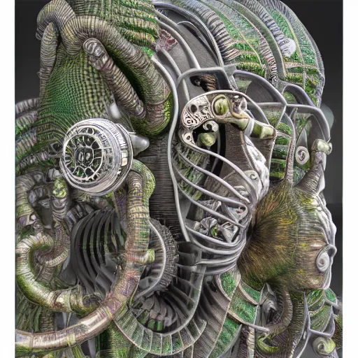 Image similar to Ernst Haeckel cyberpunk 3d render, maximum quality and detail