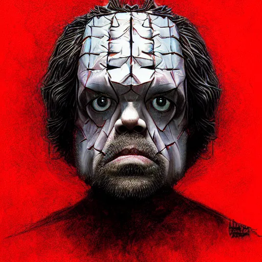 Prompt: peter dinklage as the monster in hellraiser, digital painting, extremely detailed, 4 k, intricate, brush strokes, mark arian, artgerm, bastien lecouffe - deharme