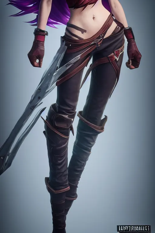 Prompt: Katarina from League of Legends, photorealistic full body, unreal engine 5, hyperrealistic, highly detailed, realistic