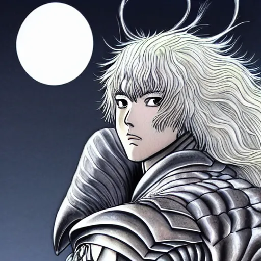 Image similar to griffith from berserk by kentaro miura, anime, manga, highly detailed