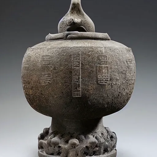 Prompt: “ ancient chinese bronze urn ”