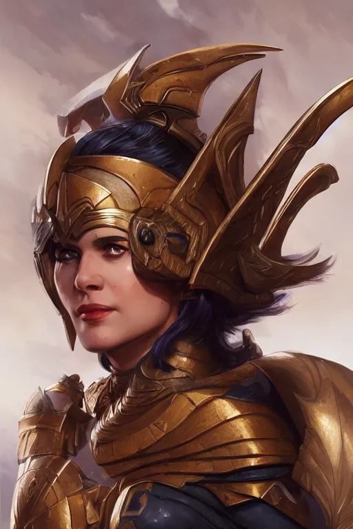 Image similar to amazon valkyrie athena, d & d, fantasy, portrait, highly detailed, headshot, digital painting, trending on artstation, concept art, sharp focus, illustration, art by artgerm and greg rutkowski and magali villeneuve