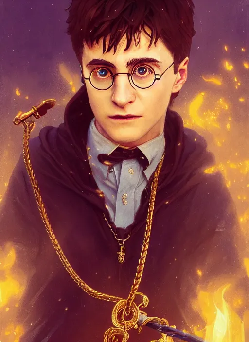 Prompt: highly detailed portrait of harry potter vaping and wearing gold chains, stephen bliss, unreal engine, fantasy art by greg rutkowski, loish, rhads, ferdinand knab, makoto shinkai and lois van baarle, ilya kuvshinov, rossdraws, tom bagshaw, alphonse mucha, global illumination, radiant light, detailed and intricate environment