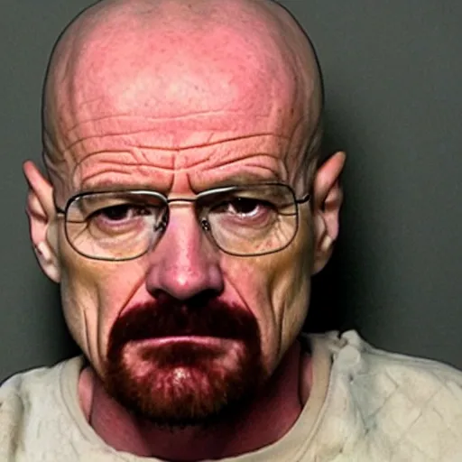 Image similar to Walter White methed out mugshot