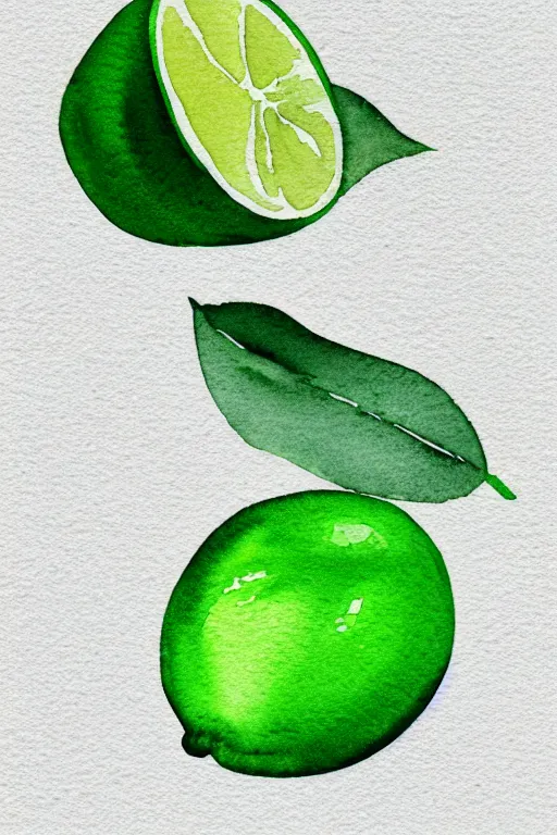 Prompt: minimalist watercolor art of a lime, illustration, vector art