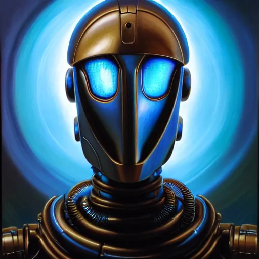 Prompt: cinematic bust portrait of psychedelic robot from left, head and chest only, exotic alien features, robotic enhancements, silver , desaturated, Tim Hildebrandt, Wayne Barlowe, Bruce Pennington, donato giancola, larry elmore, oil on canvas, masterpiece, trending on artstation, featured on pixiv, cinematic composition, dramatic pose, beautiful lighting, sharp, details, hyper-detailed, HD, HDR, 4K, 8K