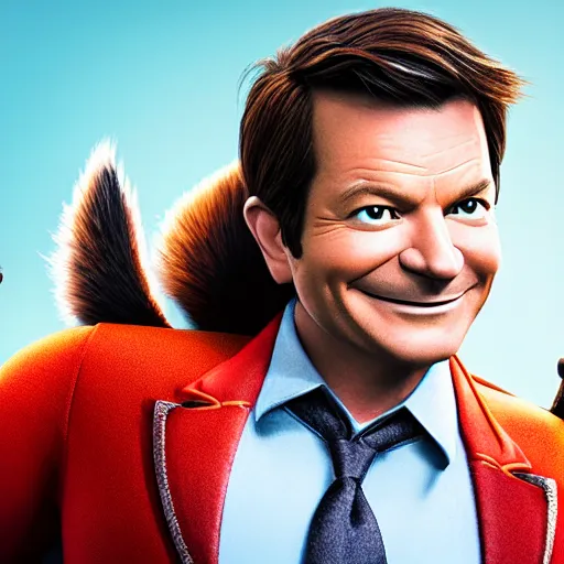 Prompt: Jason Bateman full shot modeling as Nick Wilde, (EOS 5DS R, ISO100, f/8, 1/125, 84mm, postprocessed, crisp face, facial features)