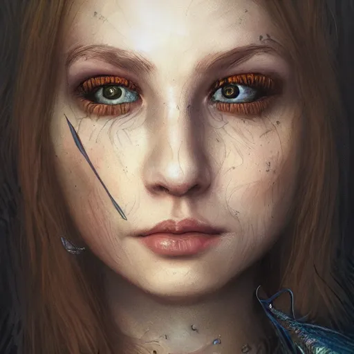 Prompt: a close up portrait of a Alyx Vance, D&D, fantasy, intricate, elegant, highly detailed, digital painting, polaroid, concept art, smooth, sharp focus, illustration, fish-eye camera, art by Viktor Antonov