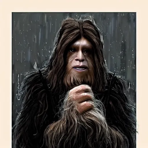 Image similar to chewbacca severus snape by jeremy mann, mixing, fusing