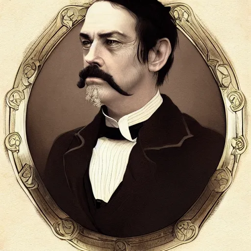 Prompt: portrait of a victorian gentleman with a monocle, fantasy, intricate, elegant, highly detailed, digital painting, artstation, concept art, smooth, sharp focus, illustration, art by artgerm and greg rutkowski and alphonse mucha