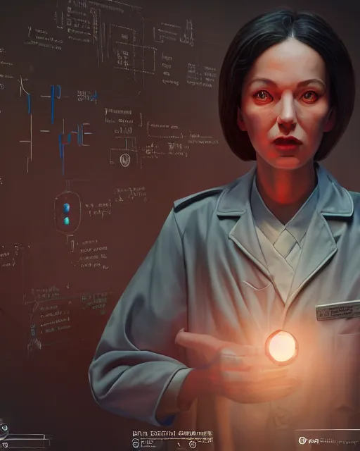 Image similar to Lex Fridman as a scientist. 1980s dystopian Soviet Russia, propaganda screens. Unreal engine, fantasy art by Betty Jiang. Faithfully depicted facial expression, perfect anatomy global illumination, radiant light, detailed and intricate environment