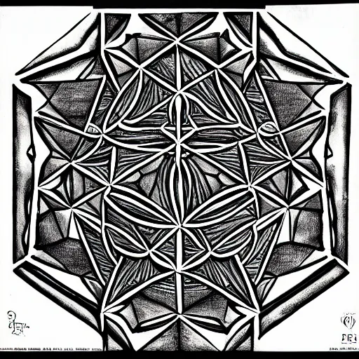 Image similar to platonic solids, sacred geometry, ink drawings, high detail, 8 k