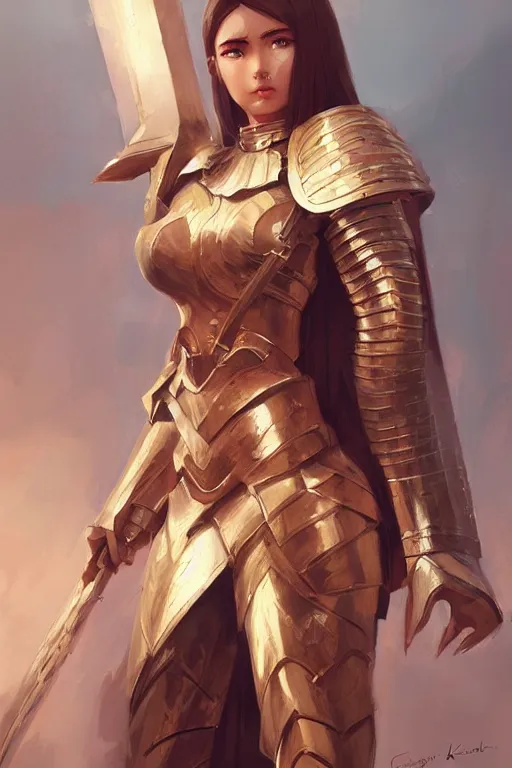 Image similar to Gorgeous armor achaemenid persian warrior girl by ilya kuvshinov, krenz cushart, Greg Rutkowski, trending on artstation