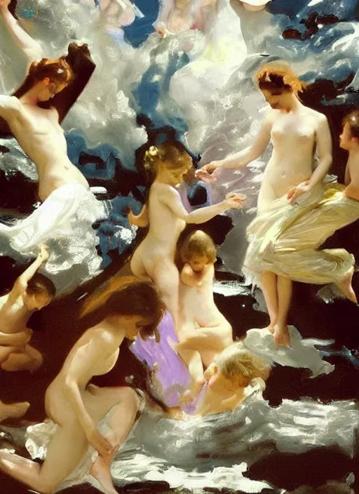 Prompt: a painting so beautiful and universally loved it creates peace on earth, profound epiphany, trending on artstation, by john singer sargent