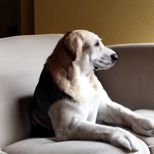 Prompt: older handsome gentlemen is sitting gracefully on a sofa