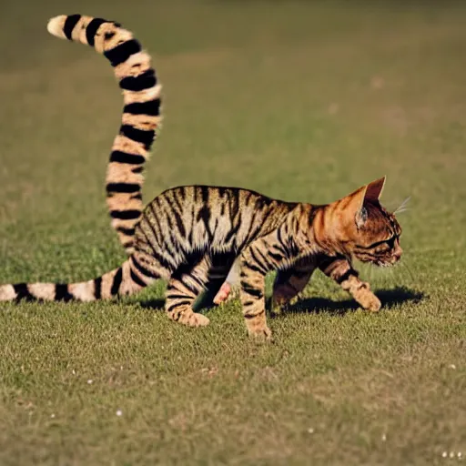 Image similar to a feline scorpion - cat - hybrid, animal photography