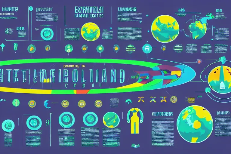 Image similar to detailed infographic depicting humanity's popularity with extraterrestrial cultures, digital display, highly detailed, full color, crisp detailed vectors