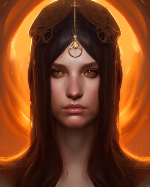 Image similar to symmetry portrait of brunette princess, glam, fae, glowing skin, intricate, elegant, highly detailed, digital painting, artstation, concept art, smooth, sharp focus, illustration, art by artgerm and greg rutkowski and fra angelico and unreal engine 5