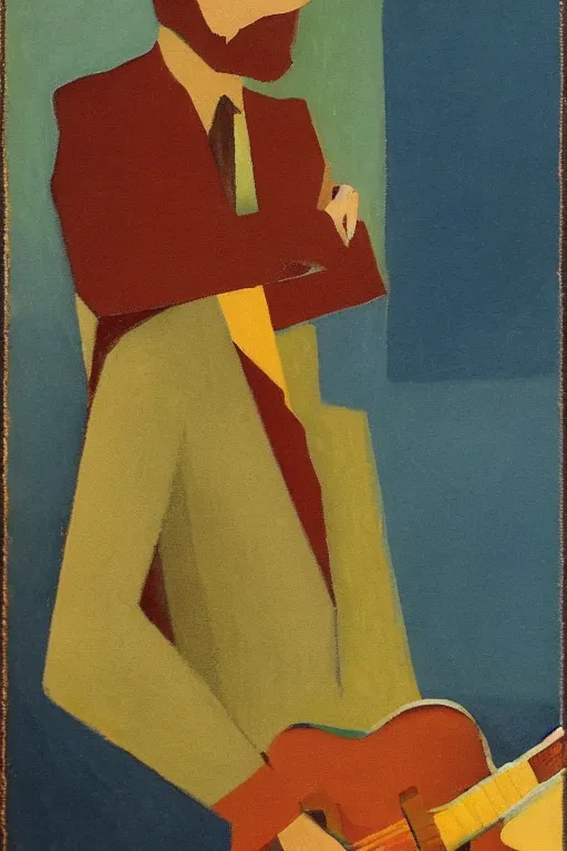 Image similar to duane allman in the style of Marius Borgeaud