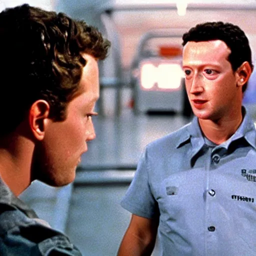 Image similar to Mark Zuckerberg as the T-1000 in The Terminator 2 (1991)