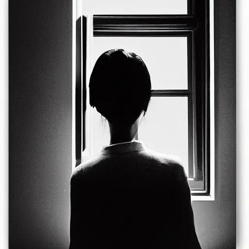 Image similar to photography girl looking at the window by hisaji hara
