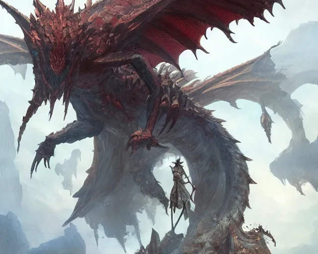 a fight between a Rathalos and Diablos, Monster, Stable Diffusion