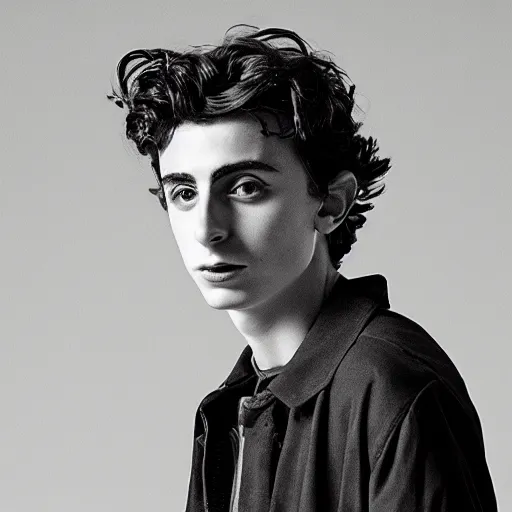 Prompt: a portrait of timothee chalamet by elizabeth payton from the museum of modern art