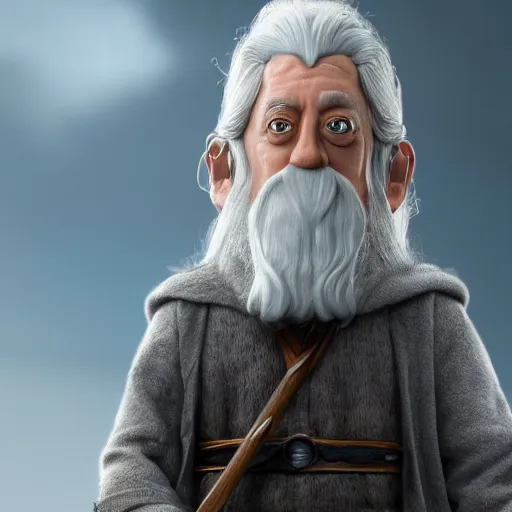 Prompt: gandalf mixed with minion, hyper realistic painting, 4 k octane render