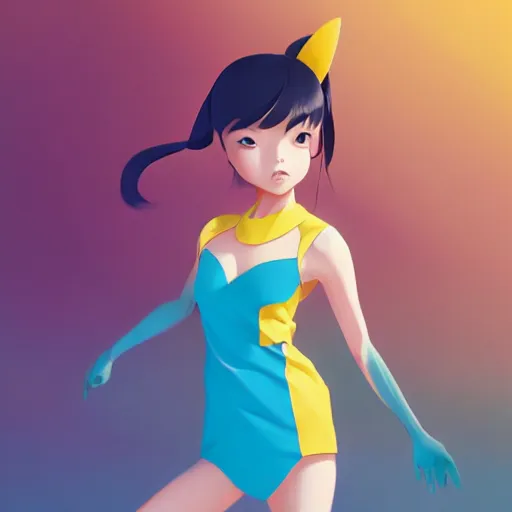 Image similar to body icon stylized minimalist an asian girl in a pikatchu costume, loftis, cory behance hd by jesper ejsing, by rhads, makoto shinkai and lois van baarle, ilya kuvshinov, rossdraws global illumination