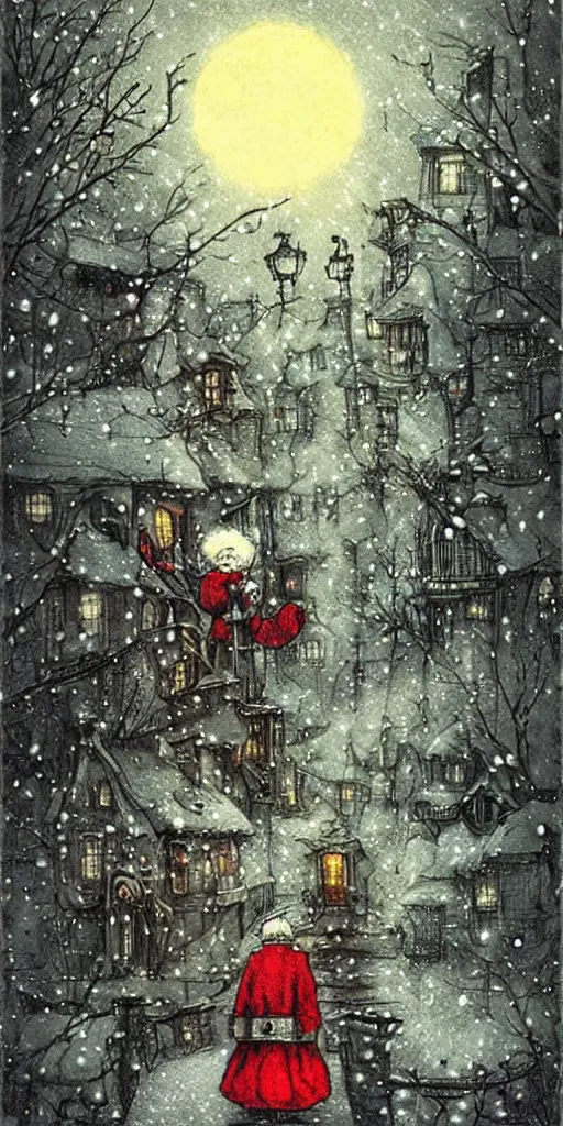 Prompt: a scrooge christmas scene by alexander jansson