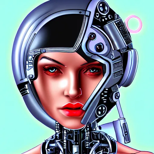 Prompt: cyborg girl by md. h 3, arstation
