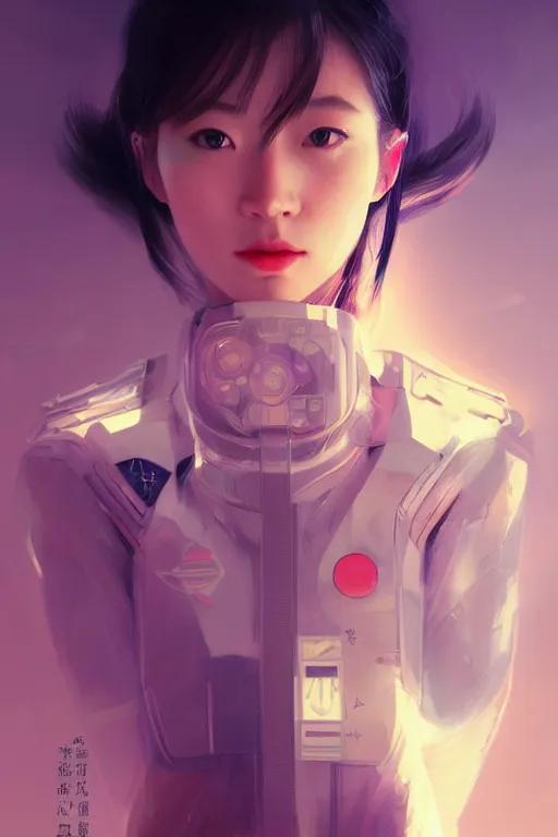 Prompt: portrait futuristic beautiful japanese Airforce pilot Girl, inside future fighter, ssci-fi, fantasy, intricate, very very beautiful, elegant, human anatomy, neon light, highly detailed, digital painting, artstation, concept art, soft light, smooth, sharp focus, illustration, art by tian zi and WLOP and alphonse mucha