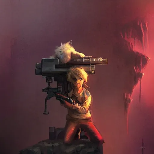 Image similar to midget with a gun, ackground by john harris + andreas rocha, artwork by charlie bowater + artgerm + anato finnstark + ross tran