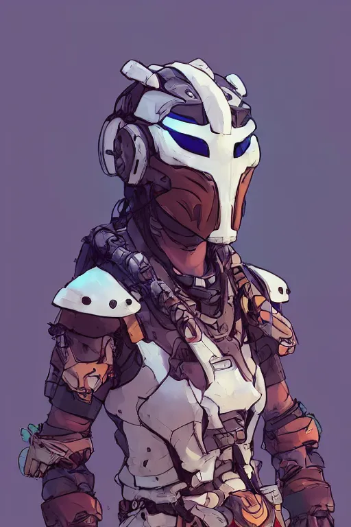 Image similar to combination suit armor aloy horizon forbidden west horizon zero dawn robot ninja mask helmet backpack tribal, art gta 5 comics, official fanart behance hd artstation by jesper ejsing, by rhads, makoto shinkai and lois van baarle, ilya kuvshinov, ossdraws radiating a glowing aura cgi rtx 2 0 2 2