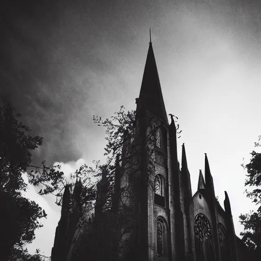 Prompt: a dark haunted cathedral