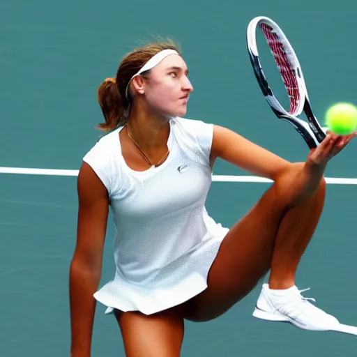 Prompt: woman tennis player thighs,