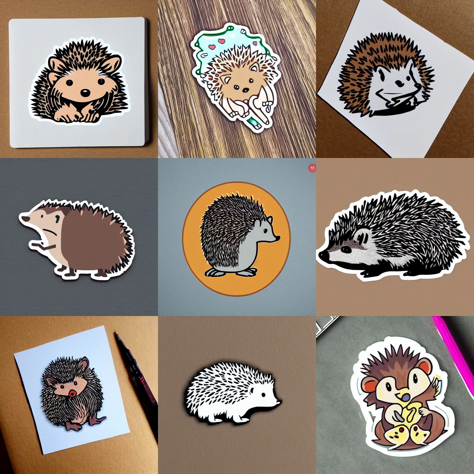 Prompt: hedgehog sticker illustration
