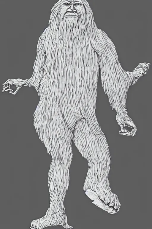 Image similar to detailed illustration, bigfoot in the style of leonardo da vinci,