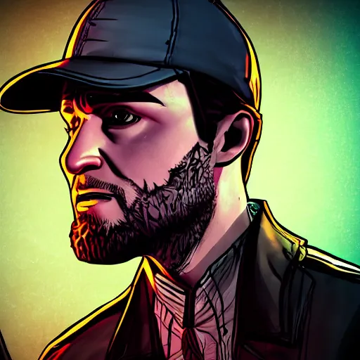 Image similar to justin timberlake portrait, borderlands, tales from the borderlands, the wolf among us, comic, cinematic lighting, studio quality, 8 k