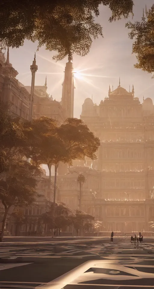 Image similar to beautiful picture of naboo with reflective sleek architecture by yoshitaka amano, ultra detailed, elegant, trending on artstation, dramatic lighting, light rays and shadows, octane render directed by stanley kubrick