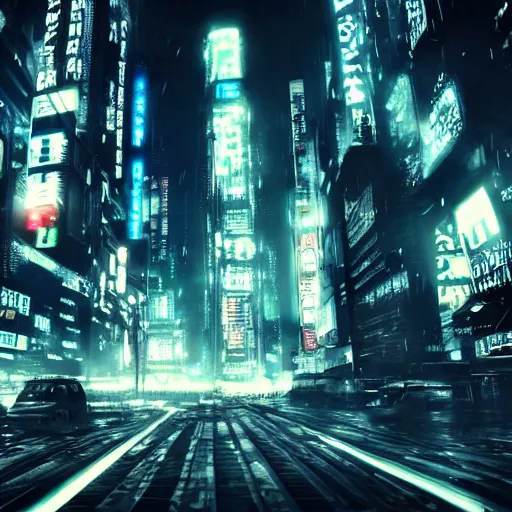 Image similar to city at night, bladerunner, cyberpunk, 4 k