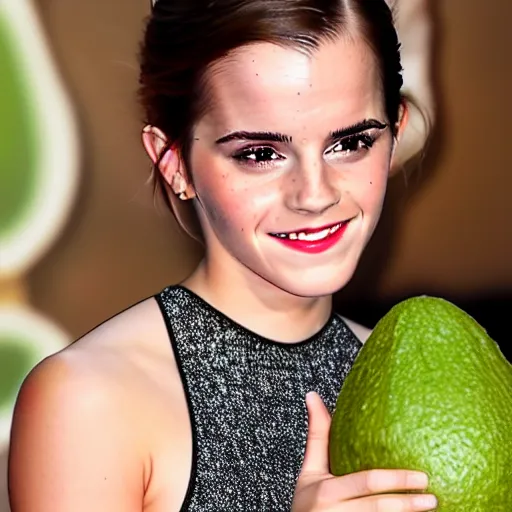 Image similar to emma watson as an avocado