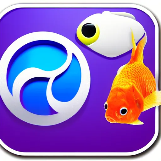 Image similar to web browser icon with a goldfish