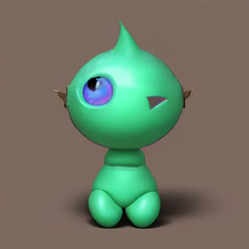 Prompt: cute fumo plush of a blob googirl, monster girl, stylized shiny reflective refractive green pbr material, vray