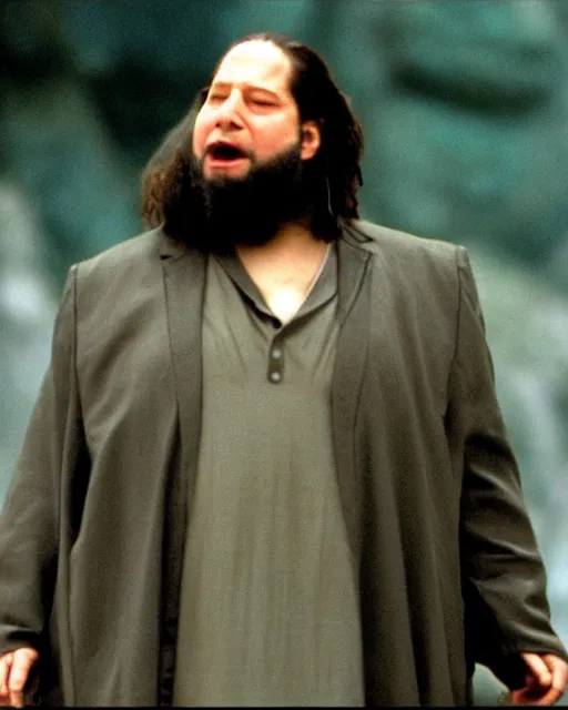 Prompt: Richard Stallman as Morpheus in The Matrix (1999), movie still