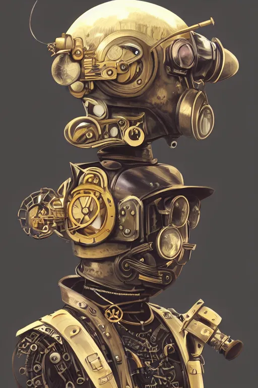 Image similar to steampunk helmet fantasy art mask robot ninja stylized digital illustration sharp focus, elegant intricate digital painting artstation concept art global illumination ray tracing advanced technology chaykin howard and campionpascale and cooke darwyn and davis jack